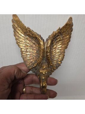 Decorative Gold-tone Winged Ceramic Wall Hook